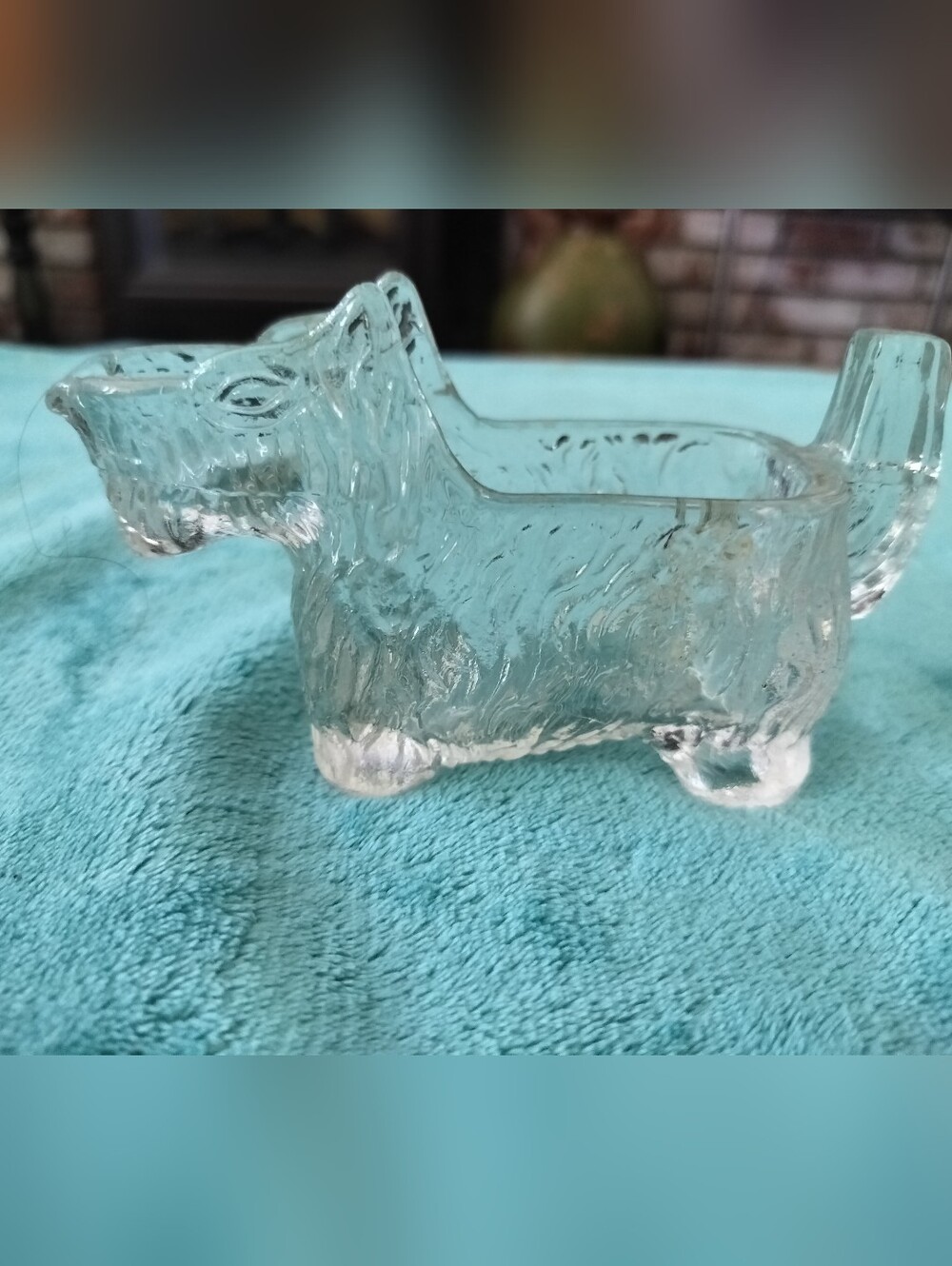 Vintage 1930s L.E. Smith Glass Scottie Dog Creamer / Candy Dish